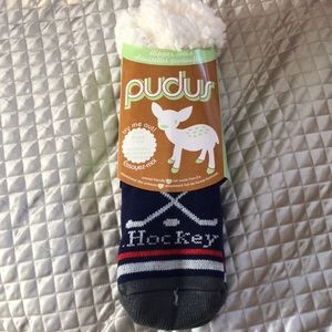 🆕SLIPPER SOCKS USA HOCKEY I LOVE MY PUDUS